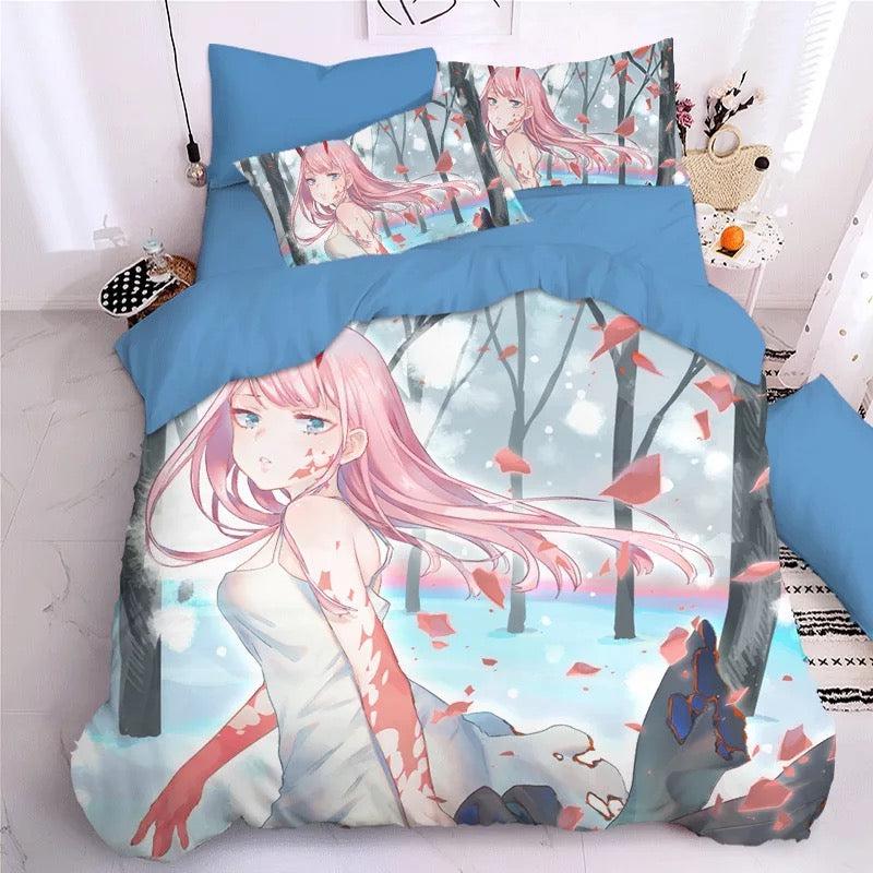 Darling In The Franxx Hiro Zero Two Ichigo  #2 Duvet Cover Quilt Cover Pillowcase Bedding Set Bed Home Decor