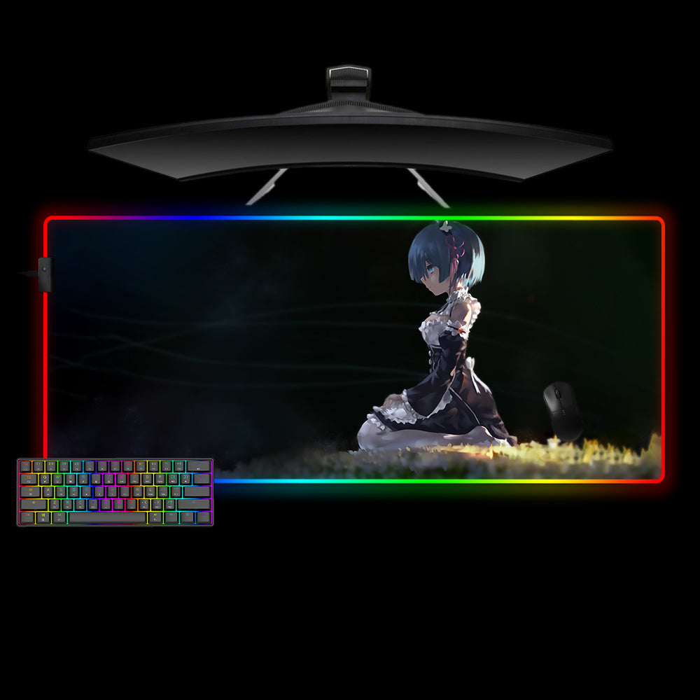 Allleftout Rem Dark Design Rgb Gaming Mouse Pad, Computer Desk Mat