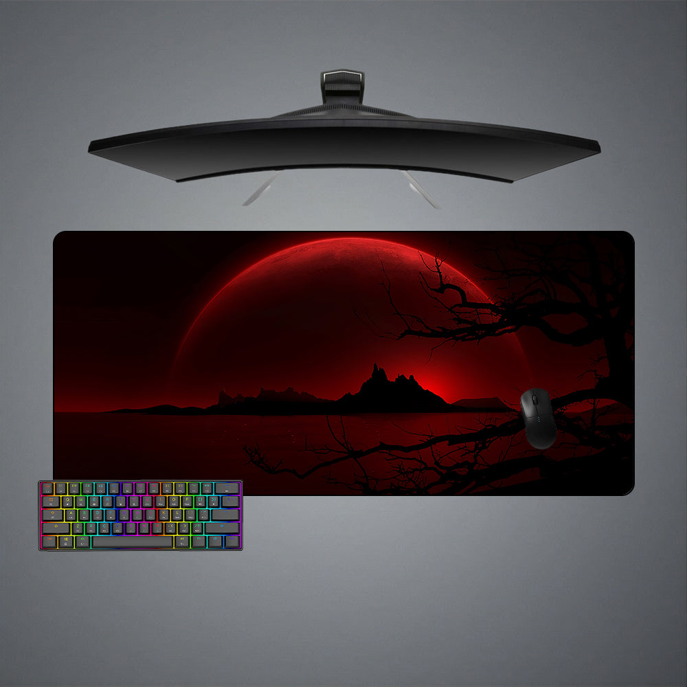 Allleftout Blood Moon Design Gaming Mouse Pad, Computer Desk Mat