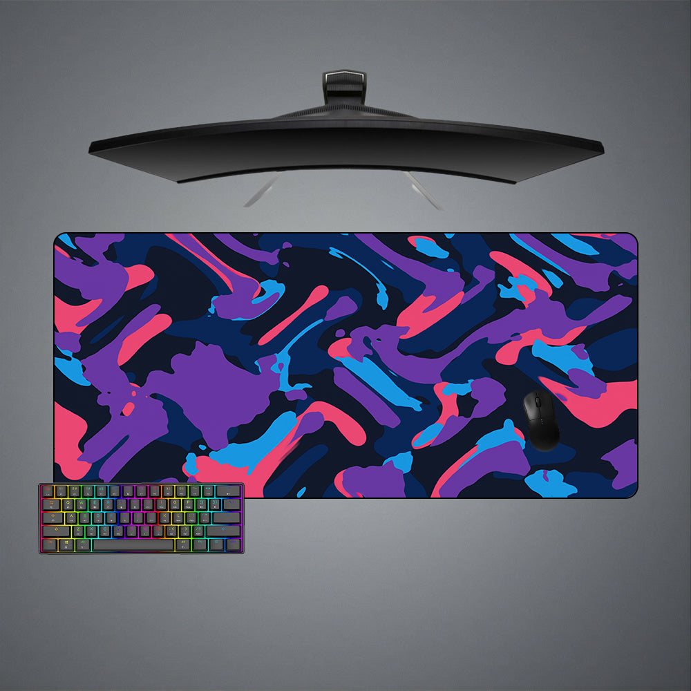 Allleftout Purple Blue Camouflage Design Gaming Mouse Pad, Computer Desk Mat