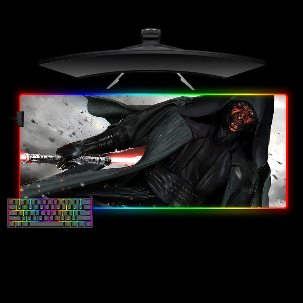 Allleftout Darth Maul Anger Design Rgb Gaming Mouse Pad, Computer Desk Mat