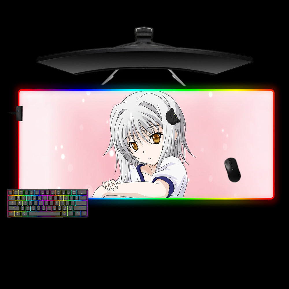 Allleftout Koneko Pink Design Rgb Gaming Mouse Pad, Computer Desk Mat