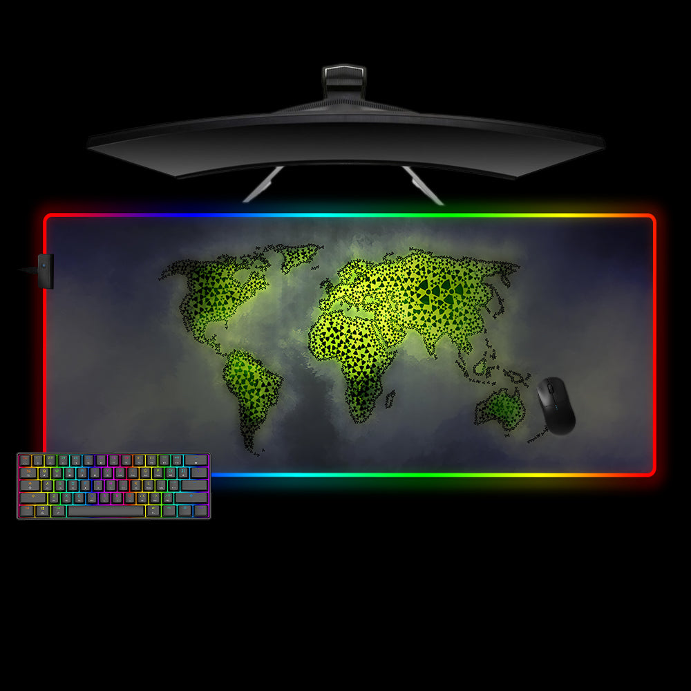 Allleftout Nuclear World Design Rgb Gaming Mouse Pad, Computer Desk Mat