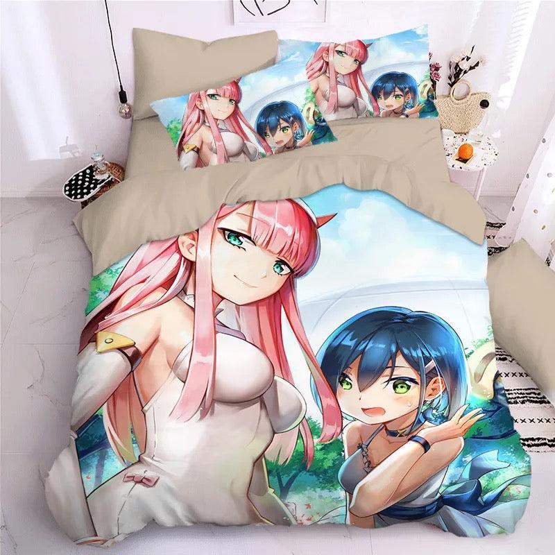 Darling In The Franxx Hiro Zero Two Ichigo  #12 Duvet Cover Quilt Cover Pillowcase Bedding Set Bed Home Decor