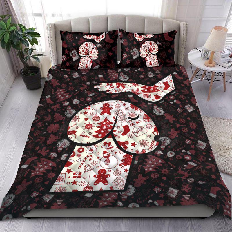Love Pet Dog Funny Dogs Shape Bedding Set Dog Mom Gift Christmas Decor