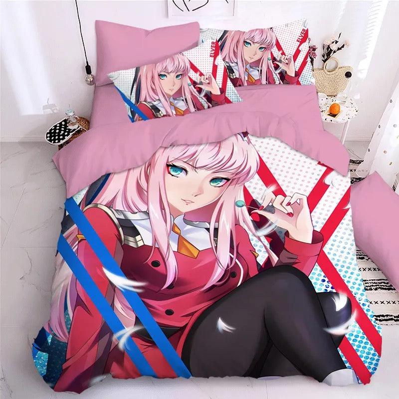 Darling In The Franxx Hiro Zero Two Ichigo  #13 Duvet Cover Quilt Cover Pillowcase Bedding Set Bed Home Decor