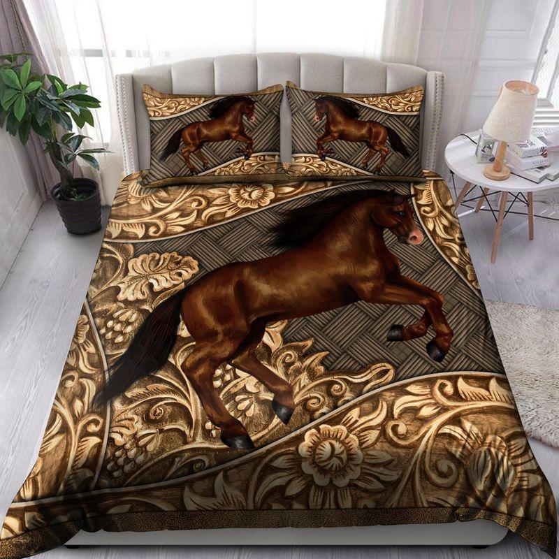 Beautiful Horse Bedding Set Wood Floral Horse Country Girl Fans Idea