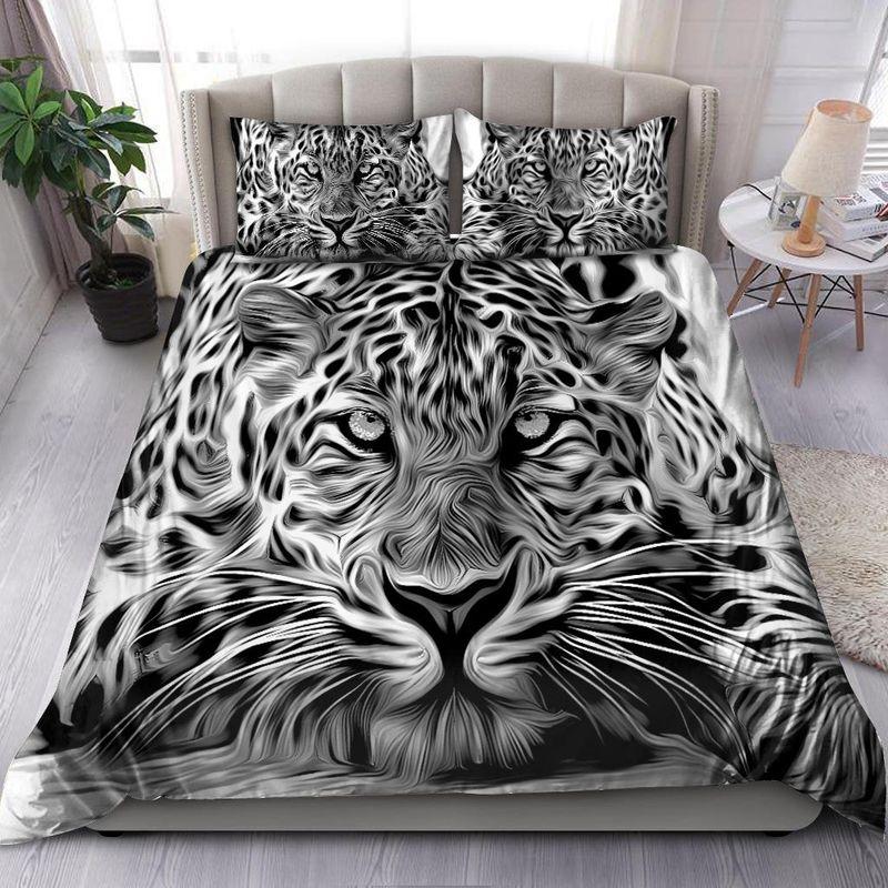Tiger Bedding Set Tiger Abstract Art Duvet Cover Tiger Black And White Tiger Lover Gift