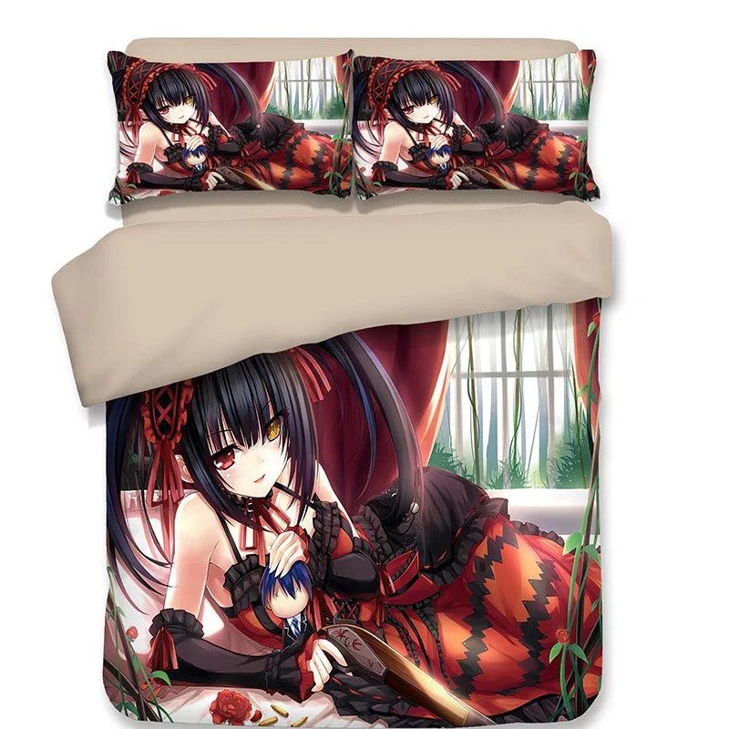Date A Live Tokisaki Kurumi Nightmare  #4 Duvet Cover Quilt Cover Pillowcase Bedding Set Bed Home Decor