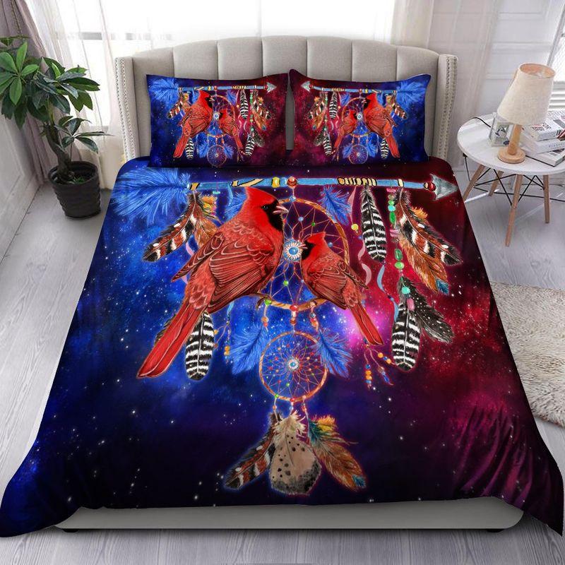 Beautiful Cardinal Birds Dreamcatcher Bedding Set Holiday Christmas Gift