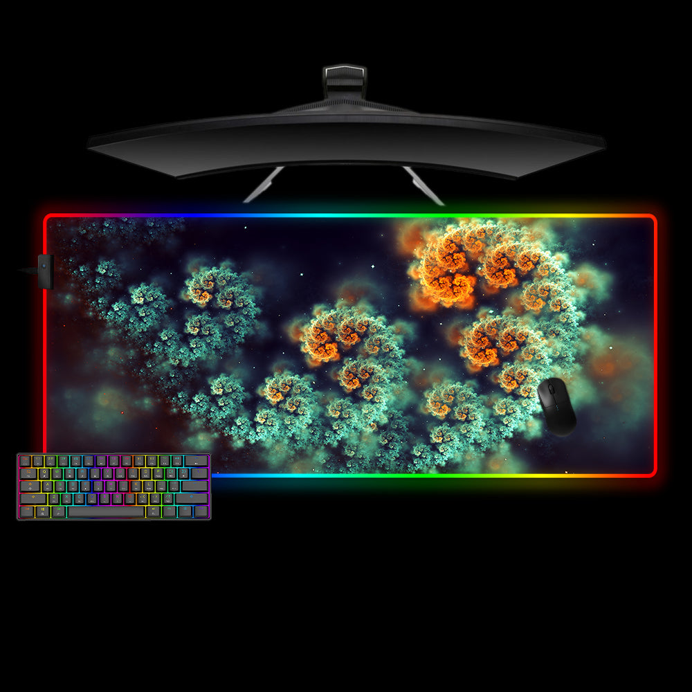 Allleftout Sea Life Fractals Design Rgb Gaming Mouse Pad, Computer Desk Mat