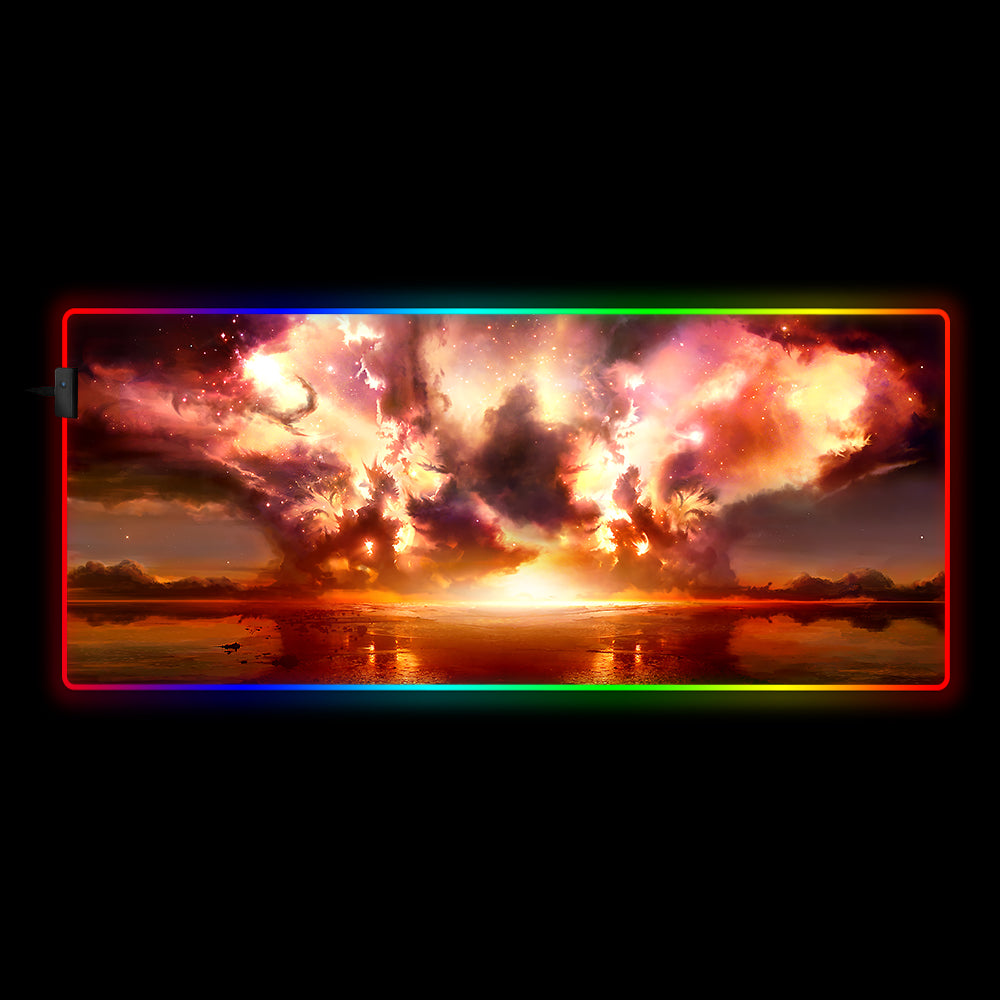 Allleftout Explosion Design Rgb Gaming Mouse Pad, Computer Desk Mat