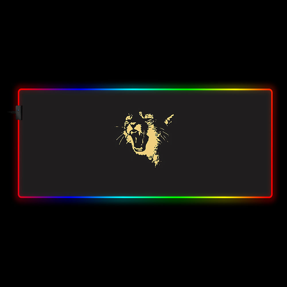 Allleftout Puma Rawr Design Rgb Gaming Mouse Pad, Computer Desk Mat