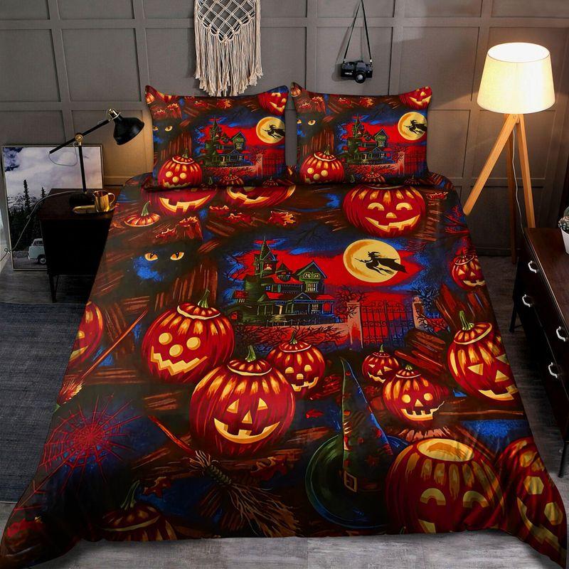 Pumkin Castle Magical Night Bedding Set Pumpkin Holiday Gift Halloween