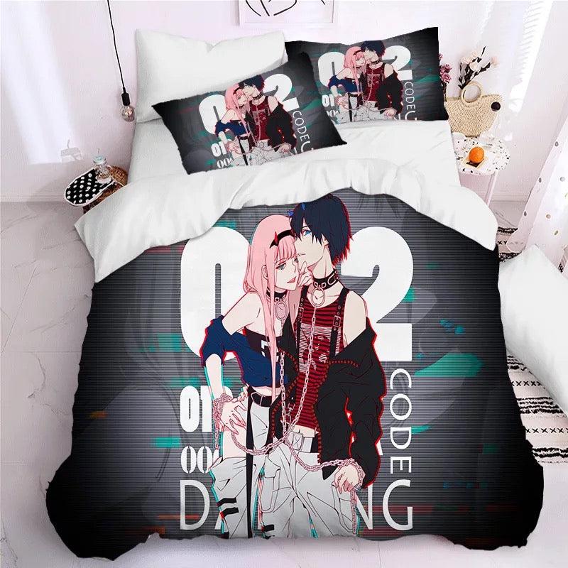 Darling In The Franxx Hiro Zero Two Ichigo  #26 Duvet Cover Quilt Cover Pillowcase Bedding Set Bed Home Decor