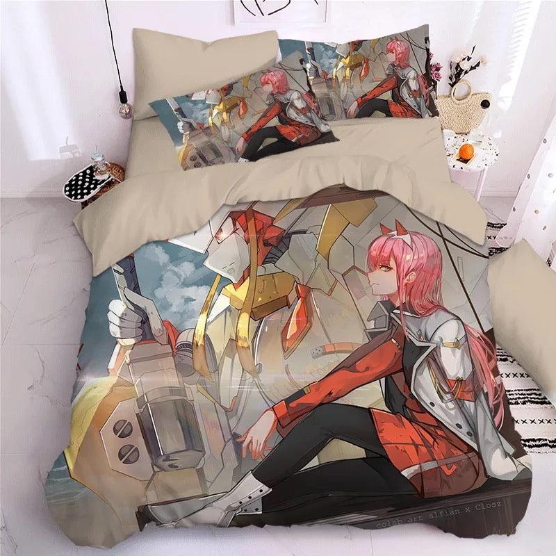 Darling In The Franxx Hiro Zero Two Ichigo  #25 Duvet Cover Quilt Cover Pillowcase Bedding Set Bed Home Decor