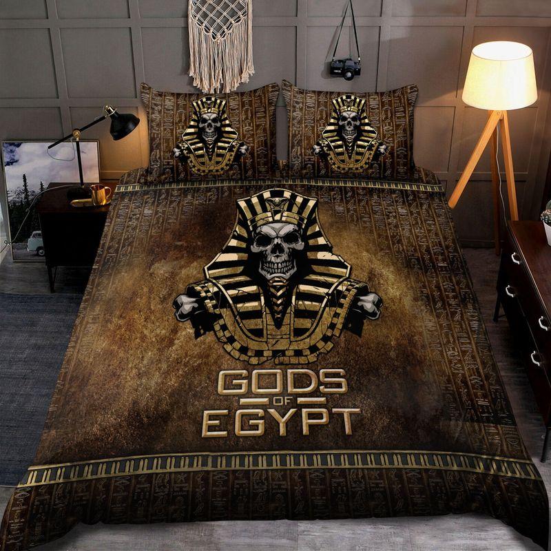 Pharaoh Skull Ancient Egypt Bedding Set Gods Of Eqypt History Halloween