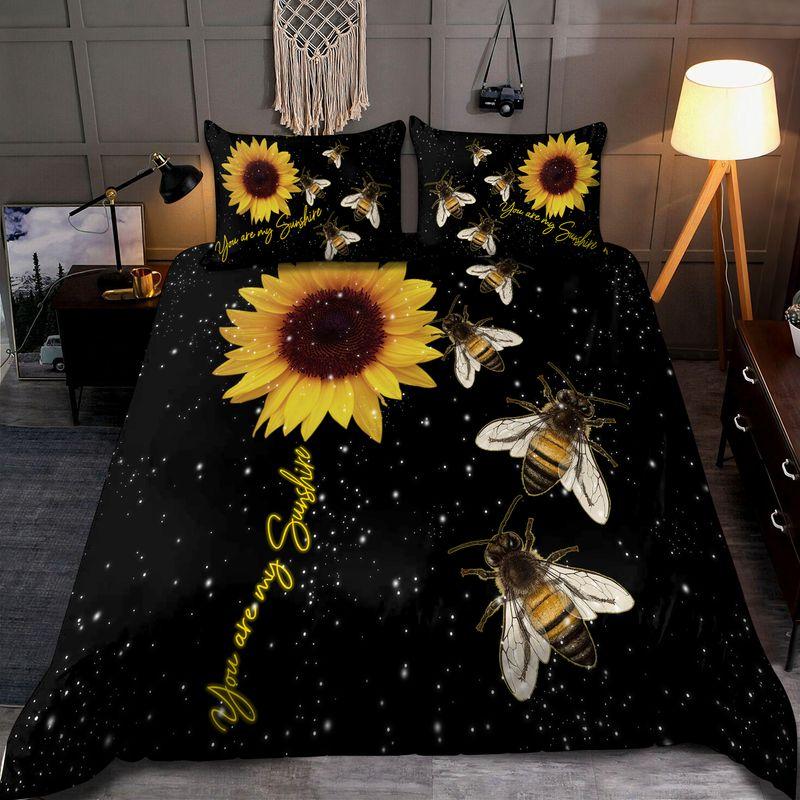 Bee And Sunflower You Are My Sunshine All Over Printed Bedding Set Wife Gift