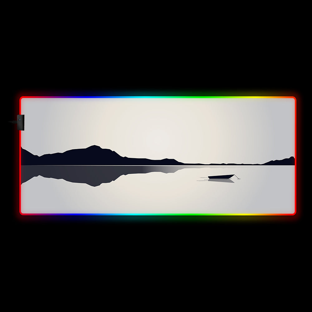 Allleftout Minimalist Lake Design Rgb Gaming Mouse Pad, Computer Desk Mat