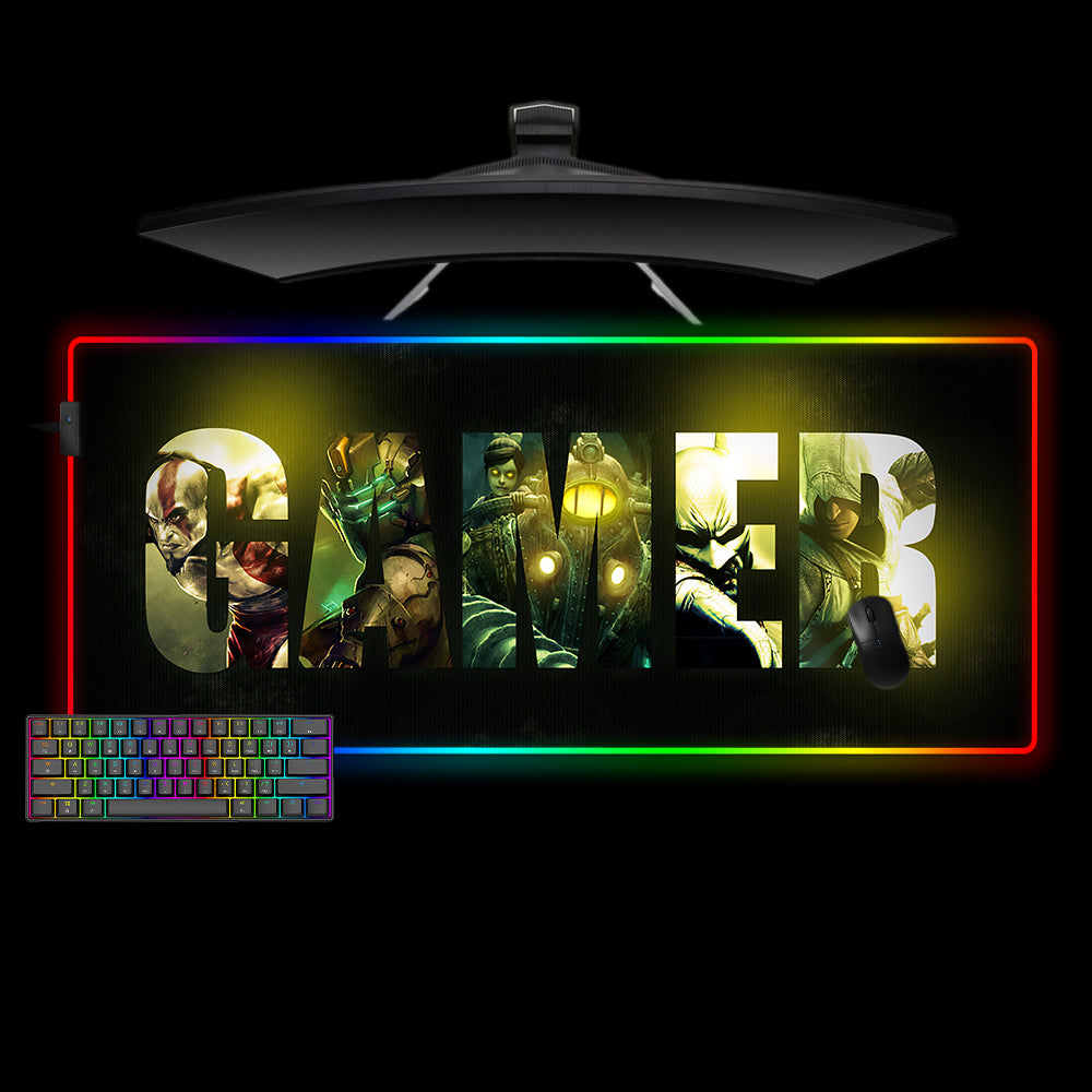 Allleftout Gamer Design Rgb Gaming Mouse Pad, Computer Desk Mat