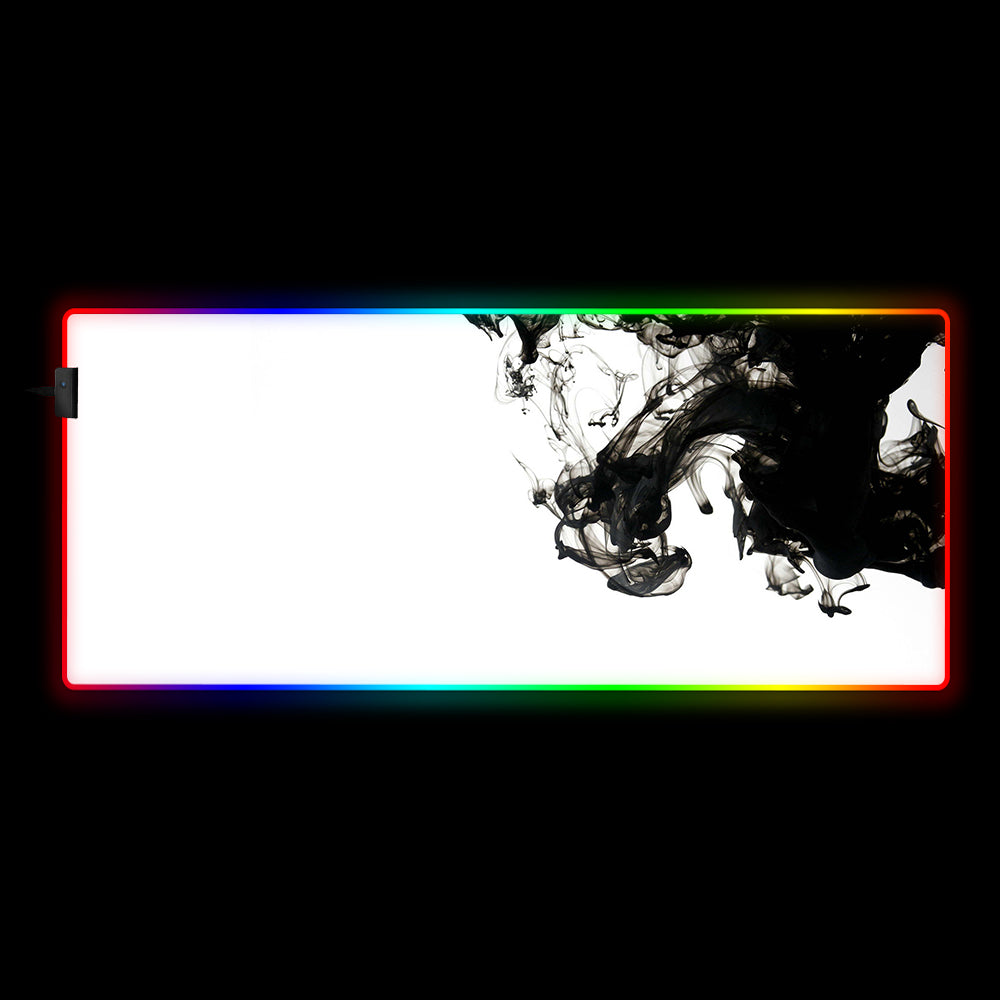 Allleftout Black Smoke Design Rgb Gaming Mouse Pad, Computer Desk Mat
