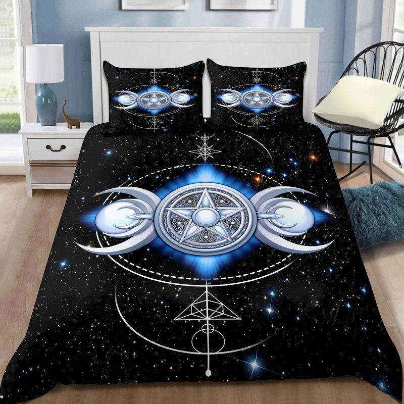 Beautiful Galaxy Wicca Sun And Moon Bedding Set Wicca Space Lovers