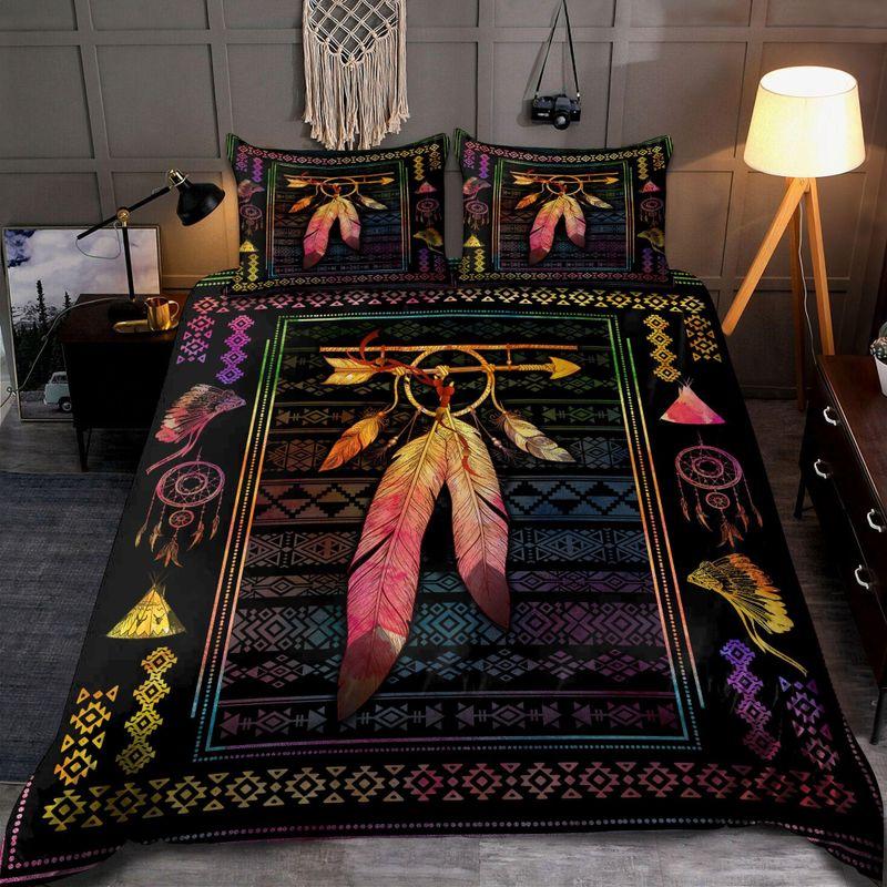 Beautiful Native Dreamcatcher Bedding Set Indian Pattern Chelf Fans