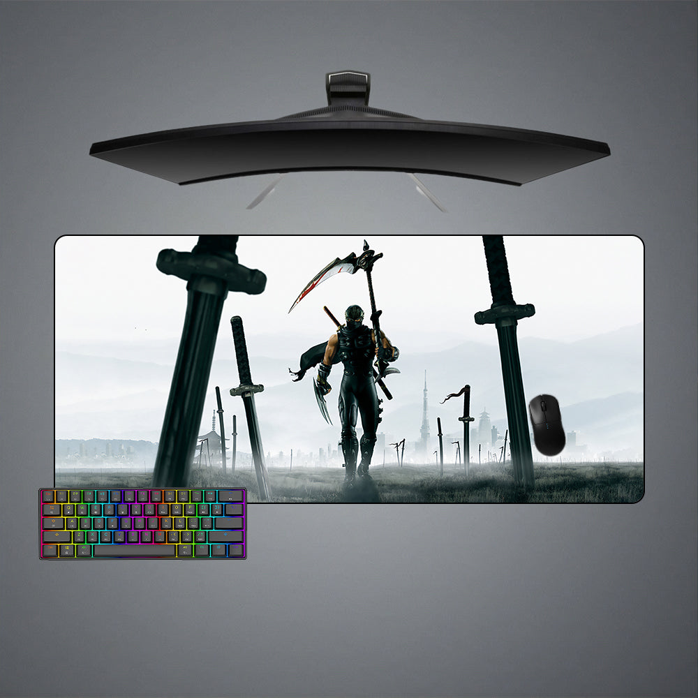 Allleftout Ninja Gaiden Swords Design Gaming Mouse Pad, Computer Desk Mat