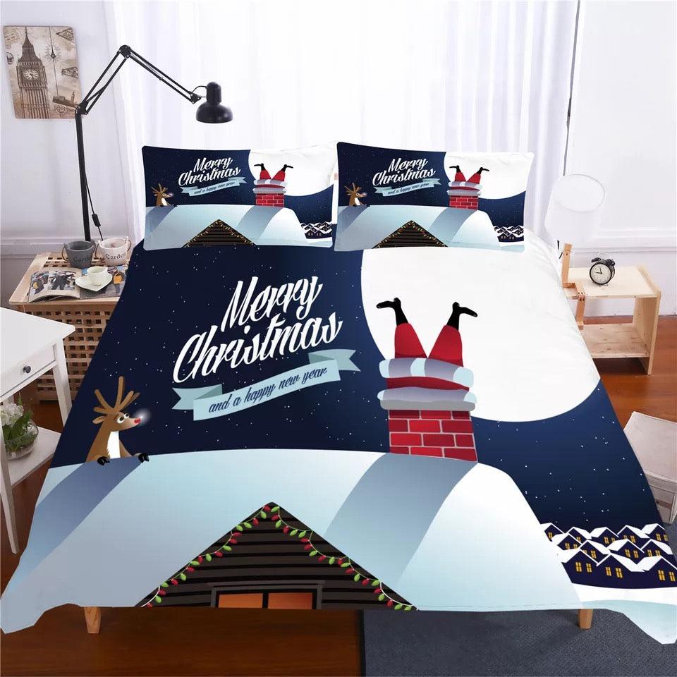Christmas Santa Claus  #12 Duvet Cover Quilt Cover Pillowcase Bedding Set Bed Home Decor