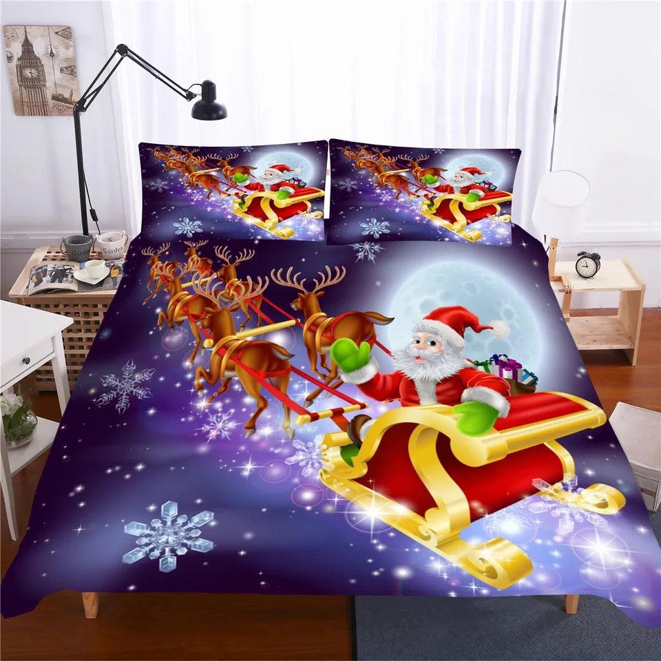 Christmas Santa Claus  #13 Duvet Cover Quilt Cover Pillowcase Bedding Set Bed Home Decor