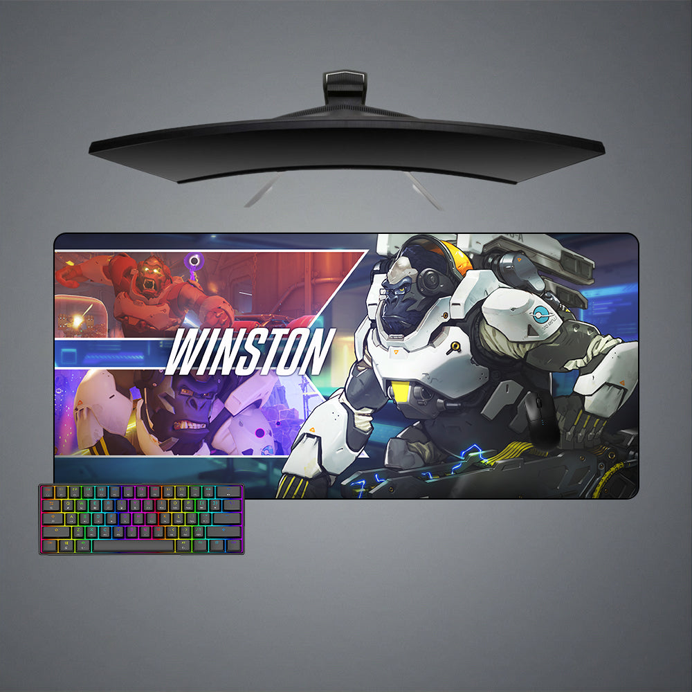 Allleftout Overwatch Winston Design Gaming Mouse Pad, Computer Desk Mat