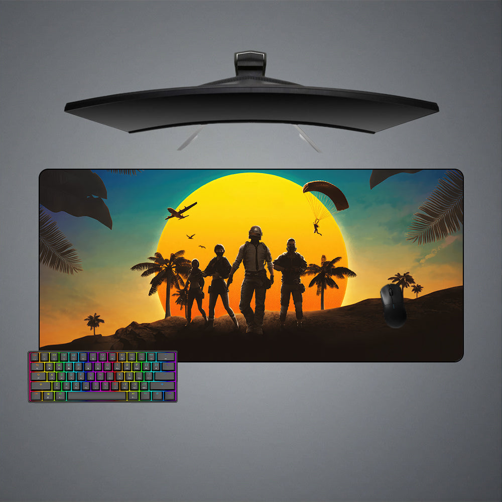 Allleftout Pubg Sun Design Gaming Mouse Pad, Computer Desk Mat