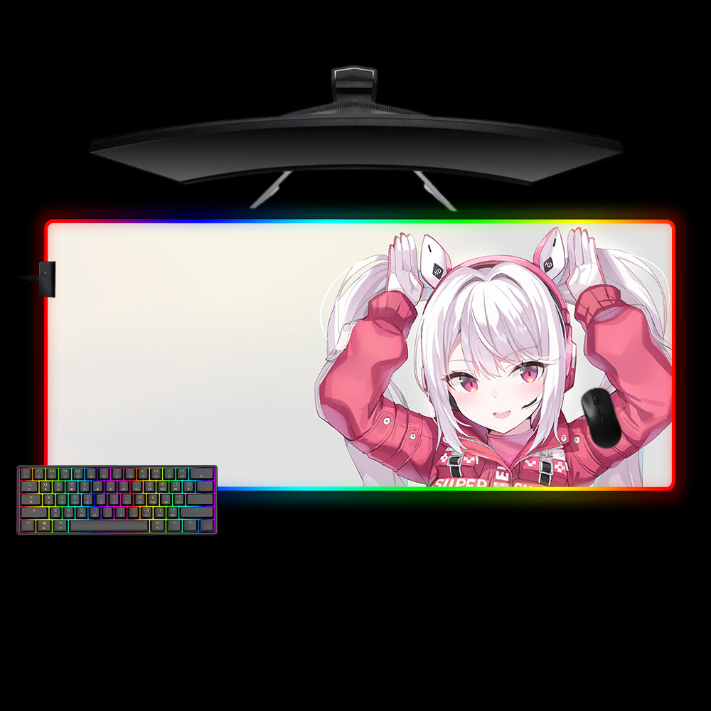Allleftout Nikke Alice Design Rgb Gaming Mouse Pad, Computer Desk Mat