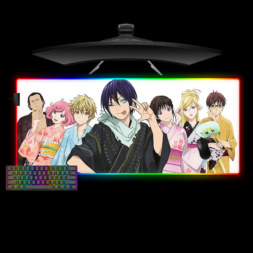 Allleftout Noragami Characters Design Rgb Gaming Mouse Pad, Computer Desk Mat