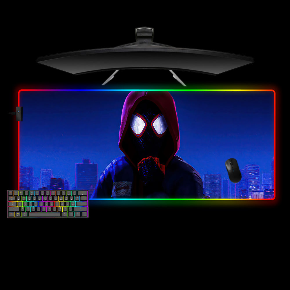Allleftout Miles Morales Design Rgb Gaming Mouse Pad, Computer Desk Mat
