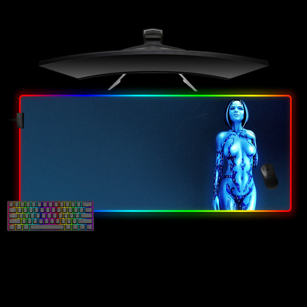 Allleftout Cortana Design Rgb Gaming Mouse Pad, Computer Desk Mat