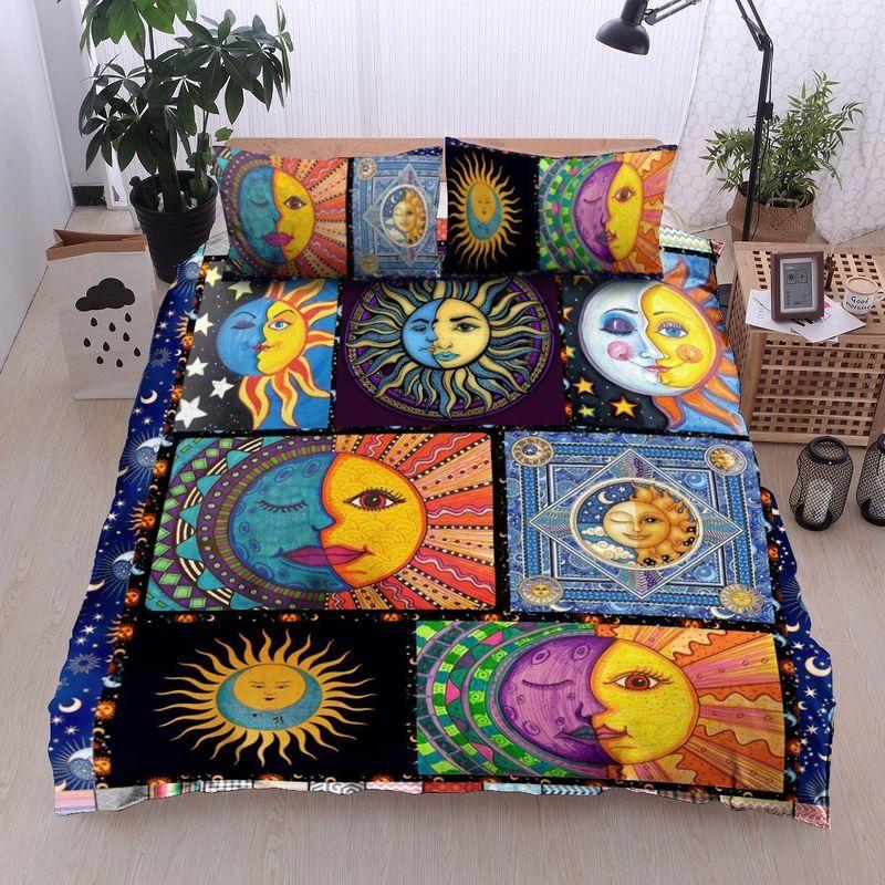 Hippie Tattoos Astrology Bedding Set Love By The Moon Live By The Sun