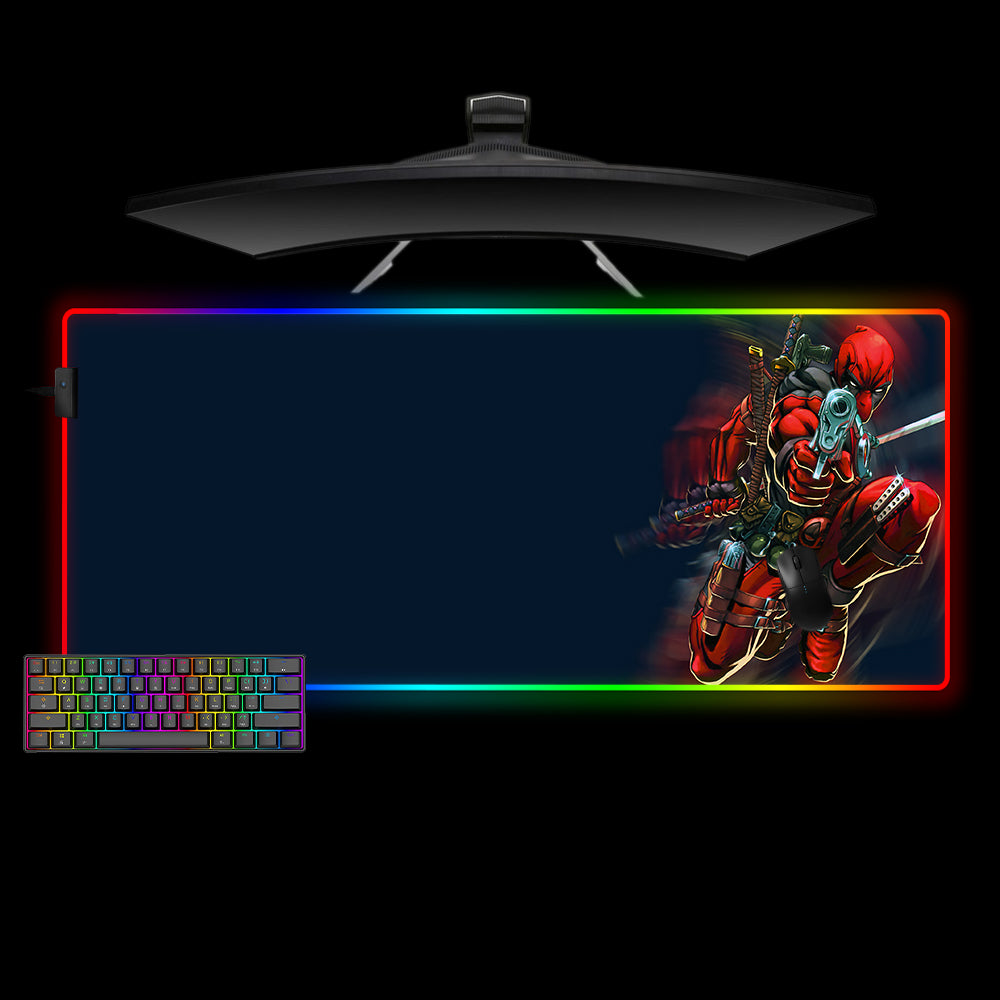 Allleftout Deadpool Arsenal Design Rgb Gaming Mouse Pad, Computer Desk Mat
