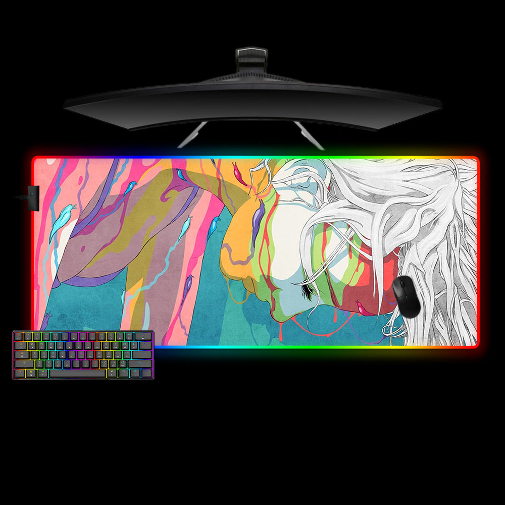 Allleftout Snail Girl Design Rgb Gaming Mouse Pad, Computer Desk Mat