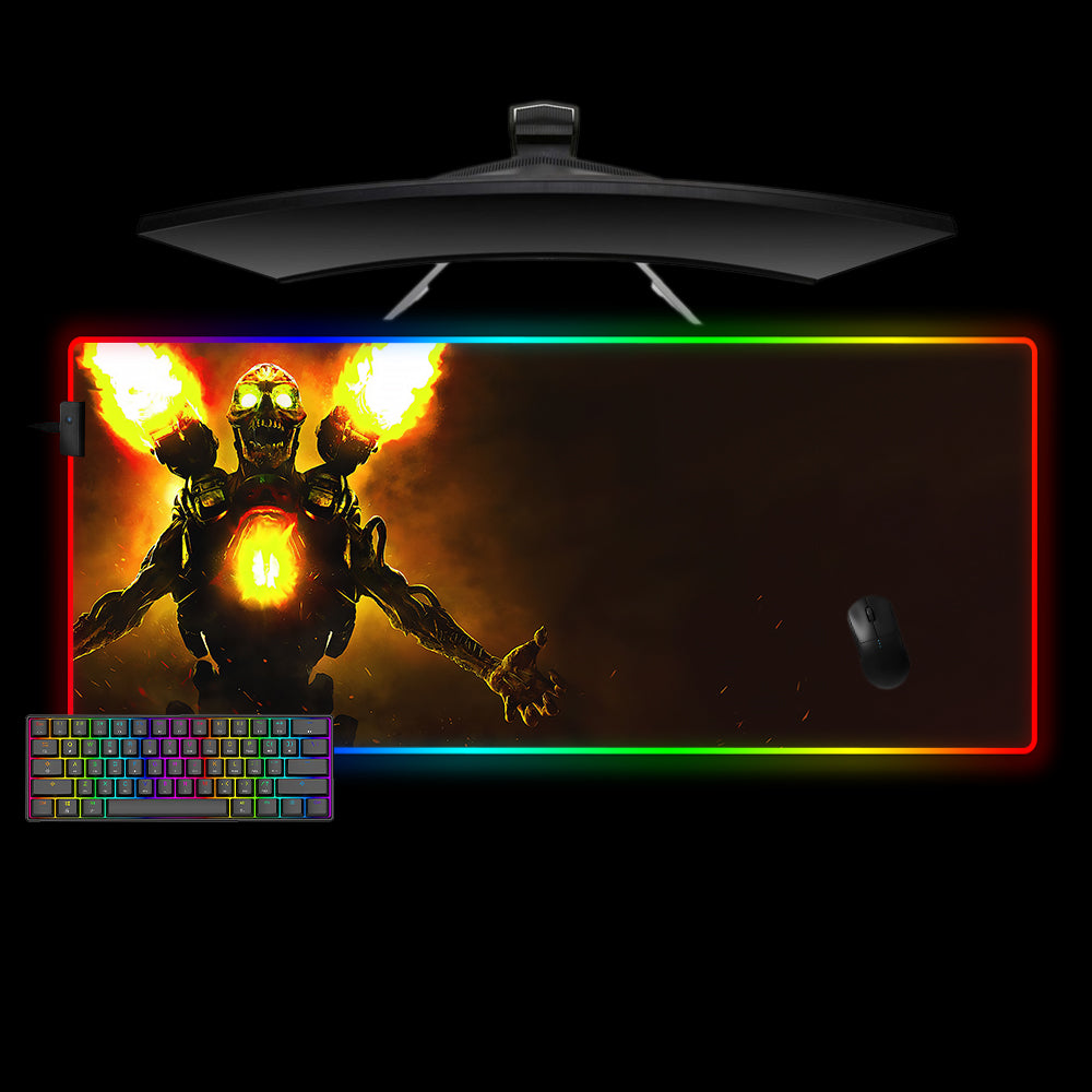Allleftout Doom Revenant Left Side Design Rgb Gaming Mouse Pad, Computer Desk Mat