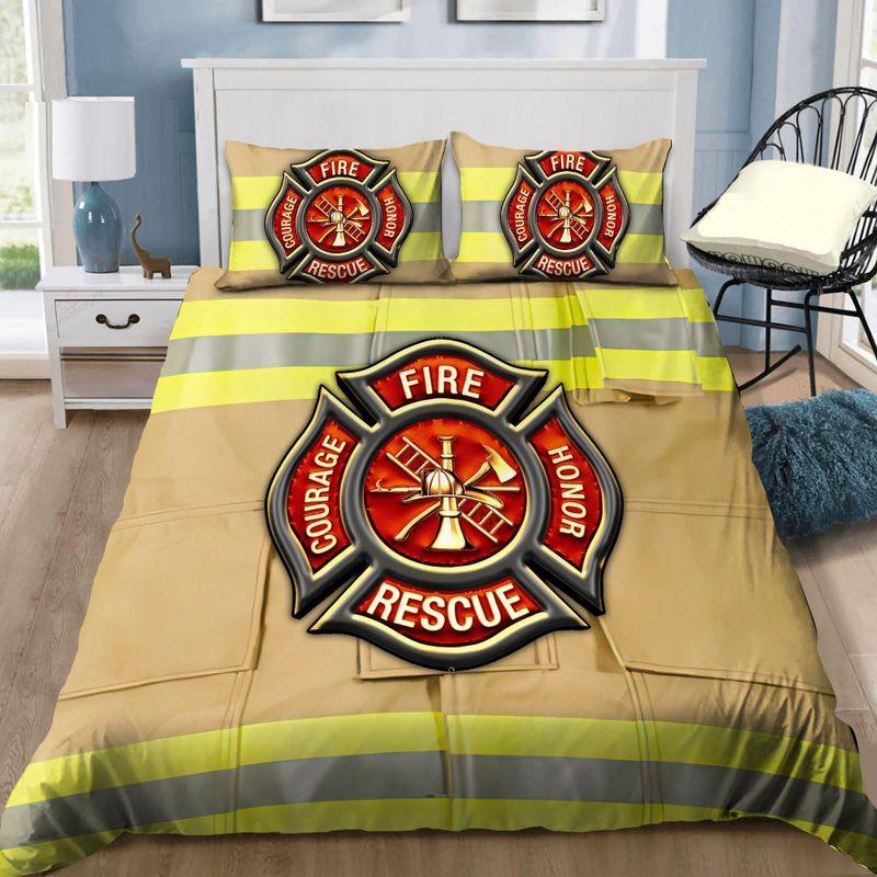 Strong Firefighter Coat Bedding Set Firefighter Symbol Firefighter Gift