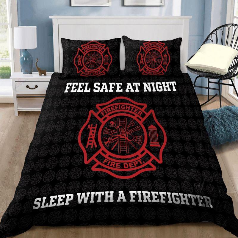 Feeling Safe With Firefighter Bedding Set Firefighter Symbol Pattern