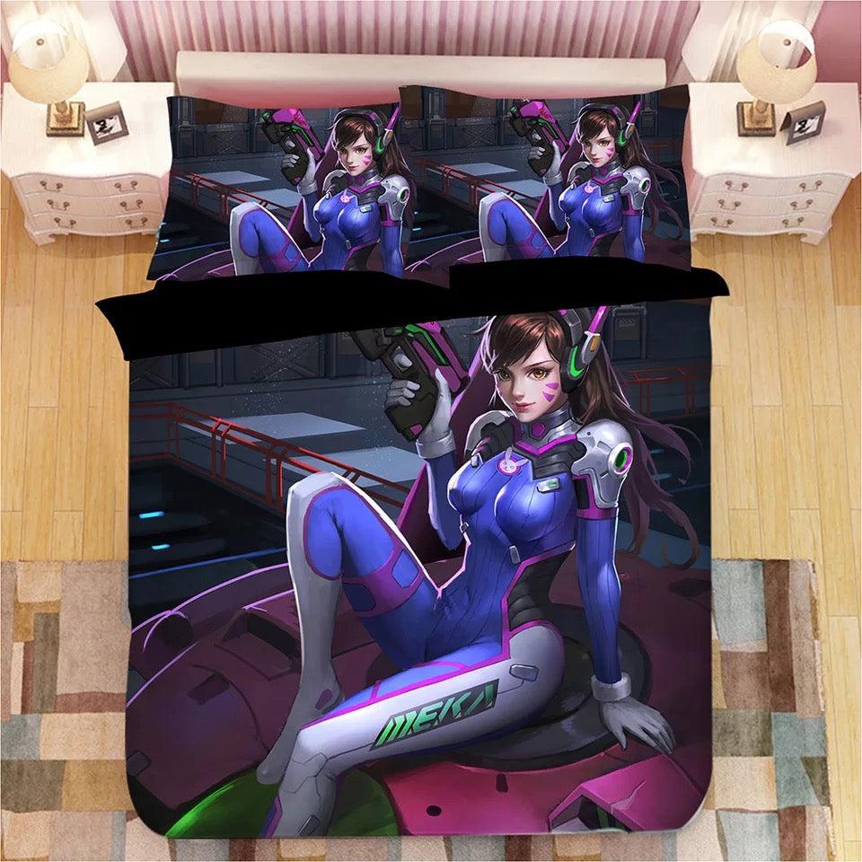 Game Overwatch Dva  #3 Duvet Cover Quilt Cover Pillowcase Bedding Set Bed Home Decor