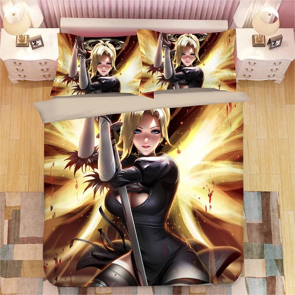 Game Overwatch Mercy  #2 Duvet Cover Quilt Cover Pillowcase Bedding Set Bed Home Decor