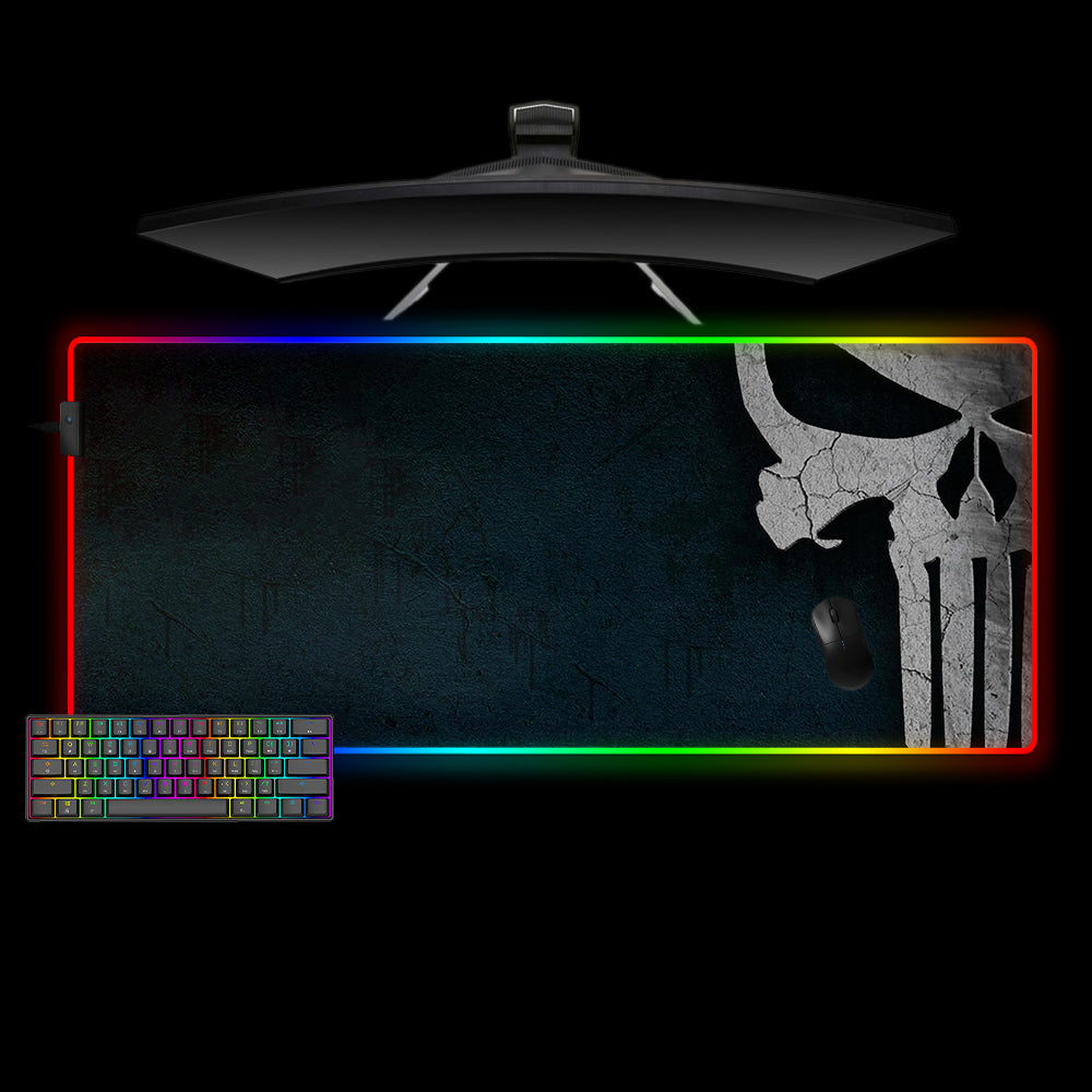 Allleftout Punisher Skull Right Side Design Rgb Gaming Mouse Pad, Computer Desk Mat