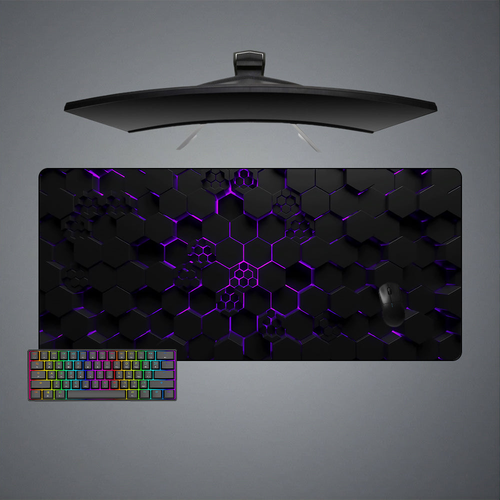 Allleftout Purple Hex Design Gaming Mouse Pad, Computer Desk Mat