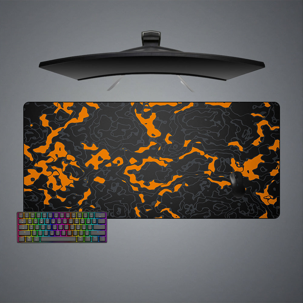 Allleftout Orange, Gray Camouflage Design Gaming Mouse Pad, Computer Desk Mat