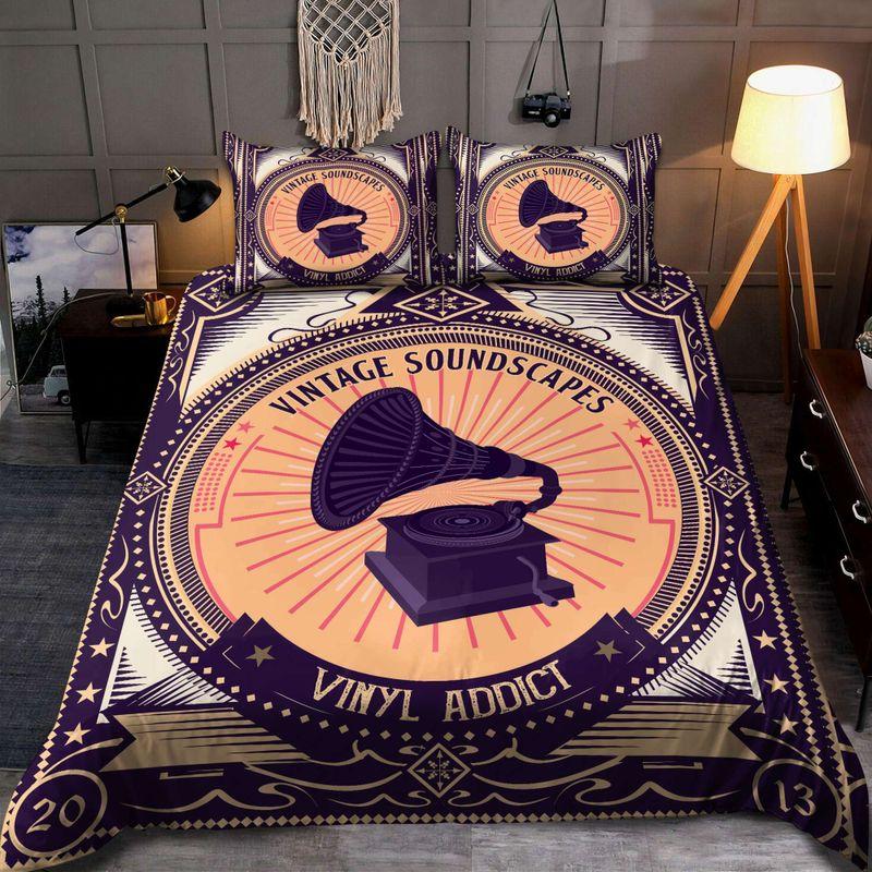 Vinyl Record Bedding Set Vintage Soundscapes Vinyl Addict Music