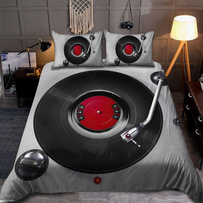 Vinyl Record Bedding Set Dj Musical Instrument Music On And Relax