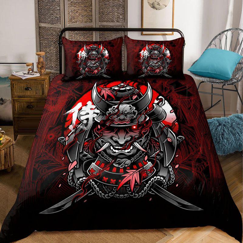 Samurai Japanese Art Warrior Bedding Set Boody Samrai Tattoo Asian